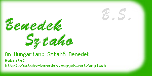 benedek sztaho business card